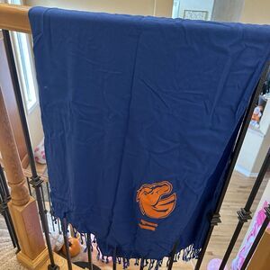 Boise State Broncos Large Wrap Scarf  Bleed Blue 66 X 44 Fringe Orange NCAA